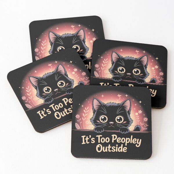 Item preview, It's Too Peopley Outside – Cute Introvert Cat Design designed and sold by LoFizzy.