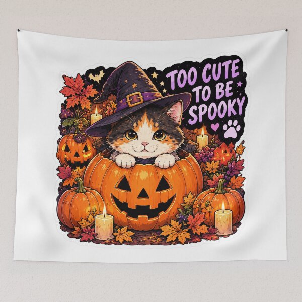 Item preview, Too Cute to Be Spooky Calico Cat Design | Chaos Cat Club Halloween Pumpkin designed and sold by DailyStruggleCo.