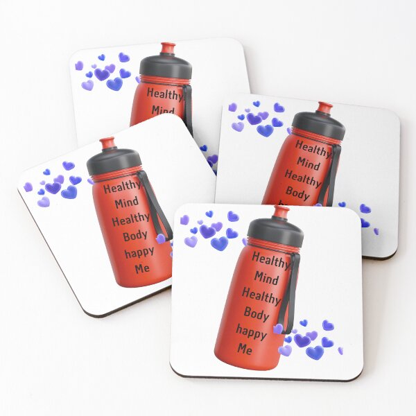 Item preview, Healthy Mind Healthy Body – Inspirational Water Bottle Design designed and sold by GoldenSparkleShop.