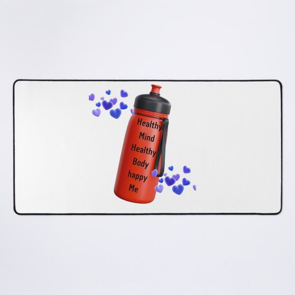 Item preview, Healthy Mind Healthy Body – Inspirational Water Bottle Design designed and sold by GoldenSparkleShop.