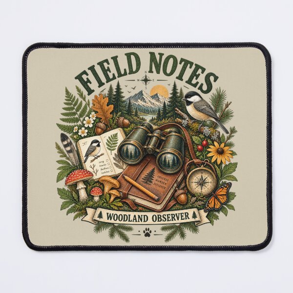 Item preview, Woodland Observer Nature Vintage Birdwatching Forest Illustration designed and sold by Pick&Grin.