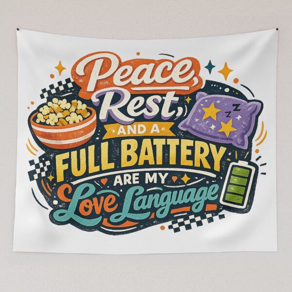 Item preview, Peace Rest and Full Battery Are My Love Language Funny Introvert Quote designed and sold by inkoutninja.