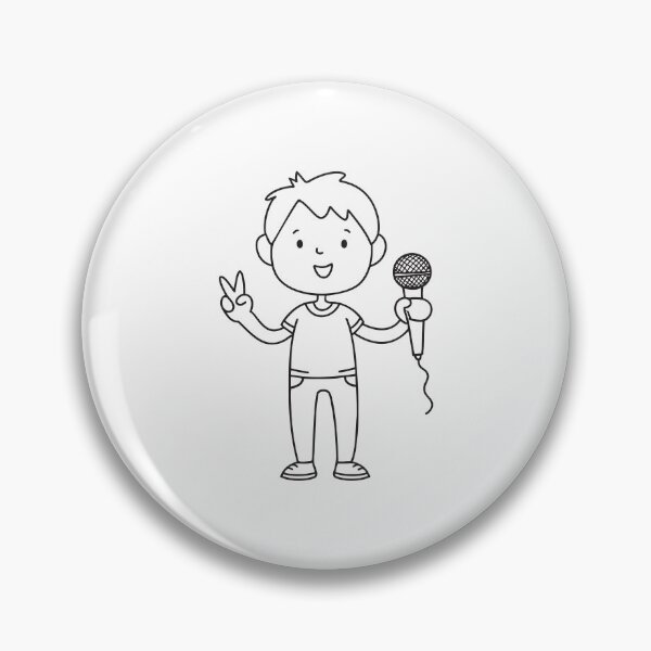 Item preview, Singer Making Victory Sign with Microphone designed and sold by rasagamastore.