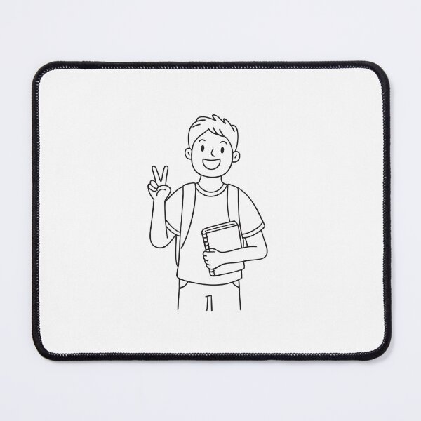 Item preview, Student Making Victory Sign with Notebook designed and sold by rasagamastore.