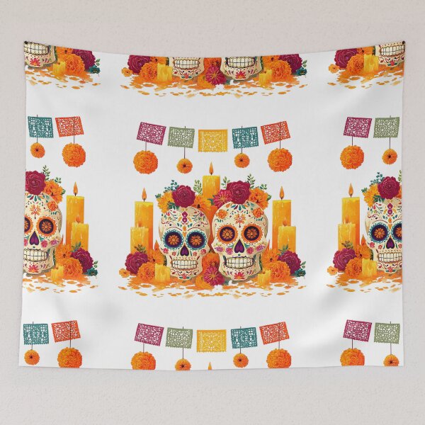 Item preview, Sugar skulls ofrenda Mexico designed and sold by Instant Printing.