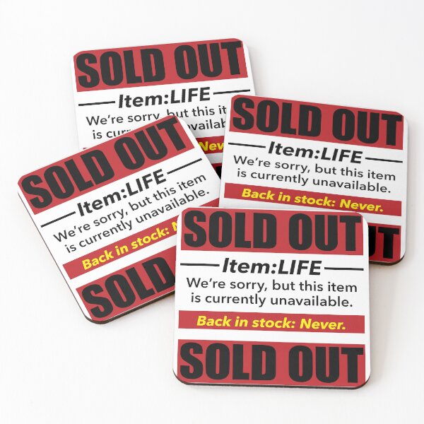 Item preview, Sold Out Forever Funny Sarcastic Red and Yellow Typography designed and sold by LOVEARTDESIGN.
