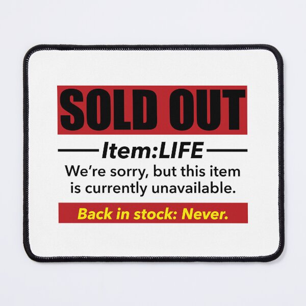 Item preview, Sold Out Forever Funny Sarcastic Red and Yellow Typography designed and sold by LOVEARTDESIGN.