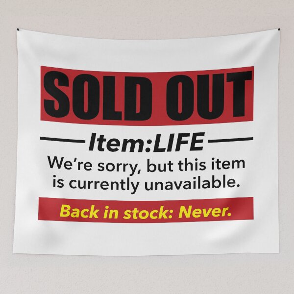 Item preview, Sold Out Forever Funny Sarcastic Red and Yellow Typography designed and sold by LOVEARTDESIGN.