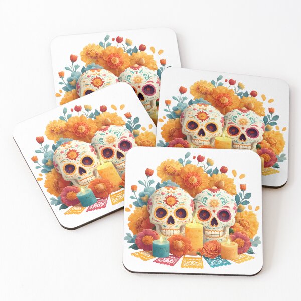 Item preview, Sugar skulls ofrenda Marigold Flowers designed and sold by Instant Printing.