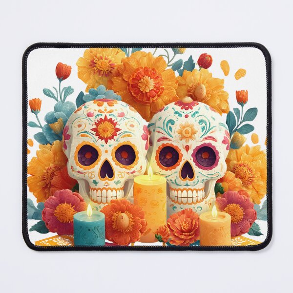 Item preview, Sugar skulls ofrenda Marigold Flowers designed and sold by Instant Printing.