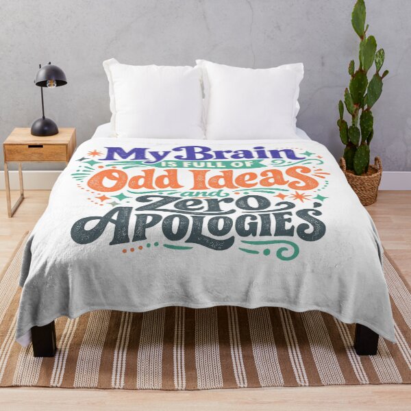 Item preview, My Brain Is Full of Odd Ideas and Zero Apologies Funny Quirky Quote Art designed and sold by inkoutninja.