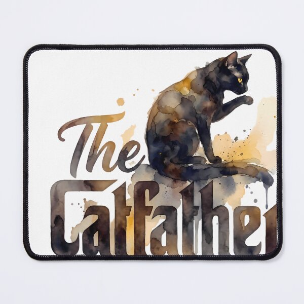 Item preview, The Catfather - Funny Black Cat Dad Parody designed and sold by PurrfectHome.