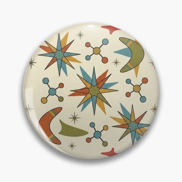 Item preview, Mid Century Modern Atomic Pattern - Retro Starburst Boomerang designed and sold by CattlettArt.