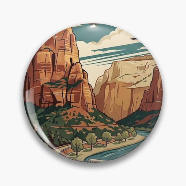 Item preview, Zion National Park Retro Vintage Travel Poster designed and sold by CattlettArt.