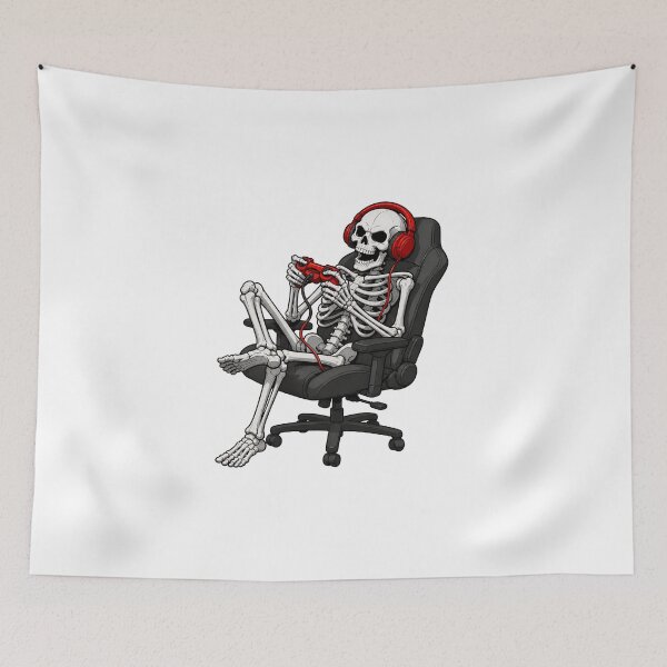 Item preview, Skeleton Gamer Chair Controller Tangles Funny designed and sold by OlyvieArt.