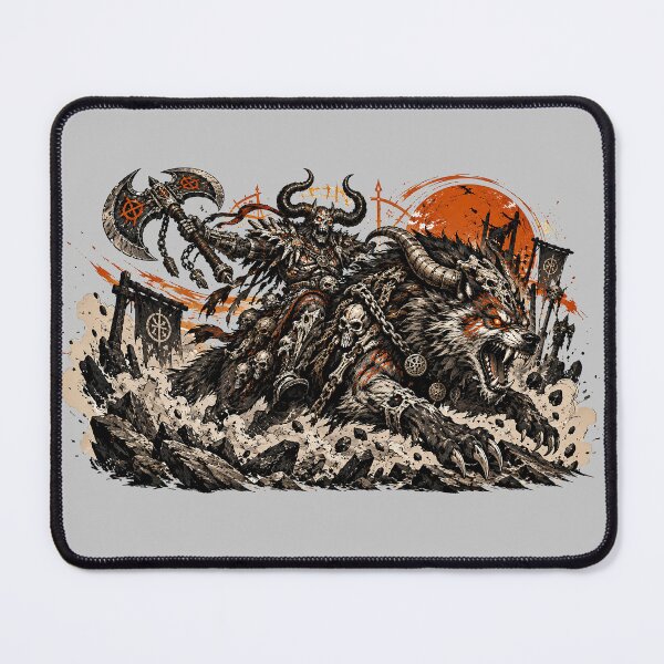 Item preview, Dark Fantasy Wolf Warrior – Undead Beast Battle Skull Metal Art designed and sold by Grapyziip.
