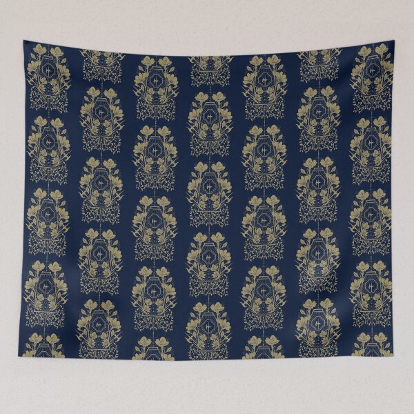 Item preview, Gold Floral Geometry Crest Ornament designed and sold by DulceHardeny.