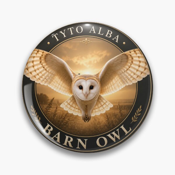 Artikelvorschau, Schleiereule – Tyto alba – Premium-Rundemblem entworfen und verkauft von The Digital Compass.