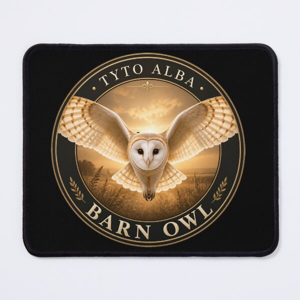 Item preview, Barn Owl – Tyto alba – Premium Round Emblem designed and sold by The Digital Compass.