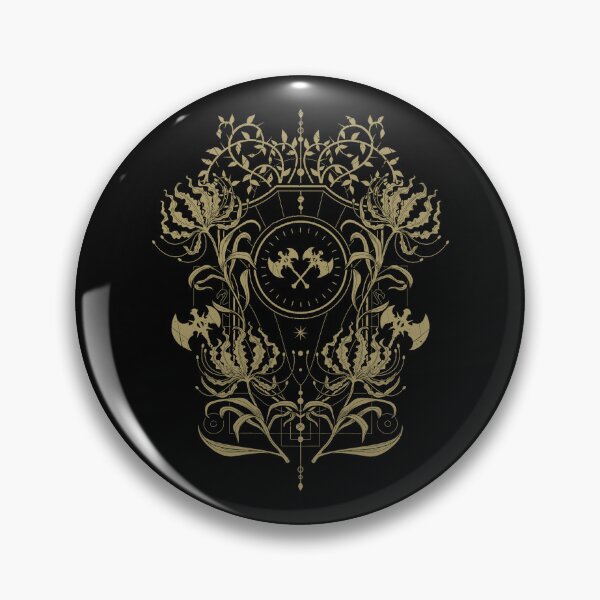 Item preview, Gold Floral Sword Shield Emblem designed and sold by DulceHardeny.