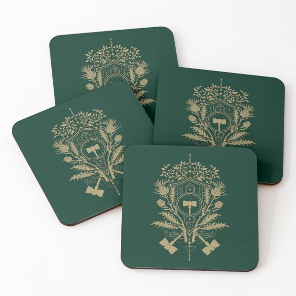 Item preview, Gold Hammer Flowers Crest Emblem designed and sold by DulceHardeny.