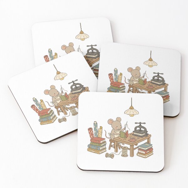 Item preview, Cute Bookbinding Mouse Little Bookbinder Illustration designed and sold by IriArt-Designs.