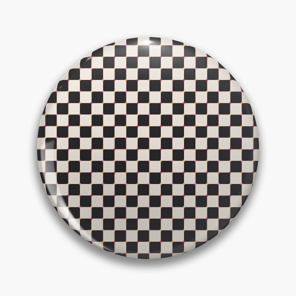 Item preview, Black and creamy white Mid-century modern retro checkered grid with a pop of color designed and sold by PrettywithColor.