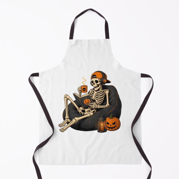 Item preview, Skeleton reading books Halloween Beanbag Pumpkin Energy Drink designed and sold by OlyvieArt.
