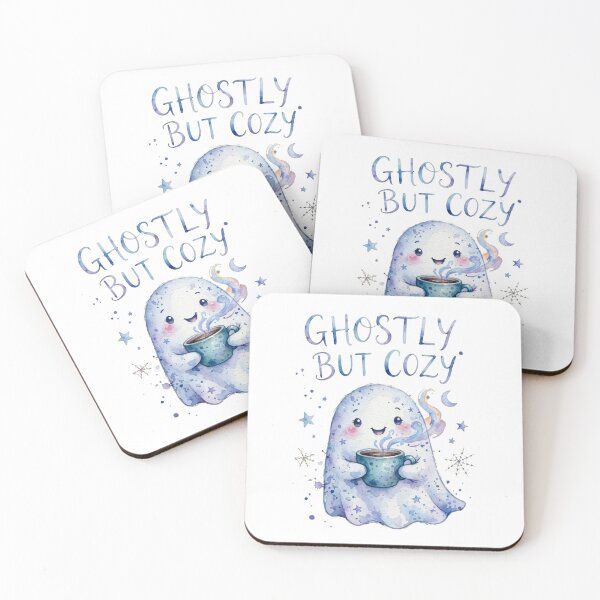 Item preview, Ghostly But Cozy – Cute Ghost Coffee Halloween designed and sold by ZyVoAli.