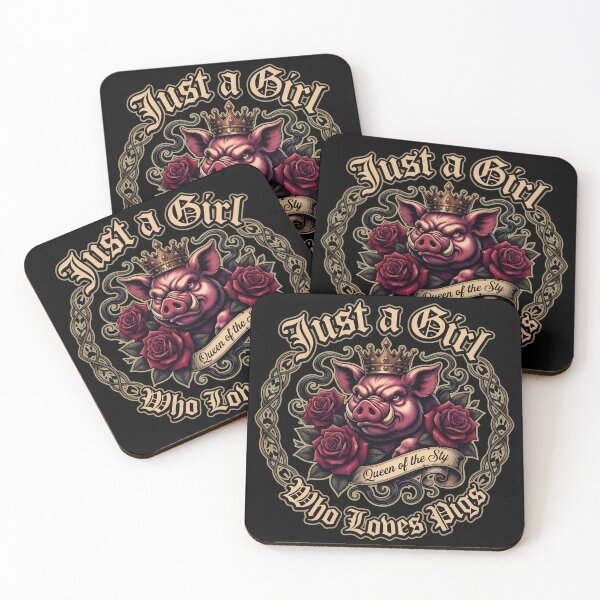 Item preview, Retro Gothic Pig Queen Crown Red Roses Floral Stamp designed and sold by troyjamess.