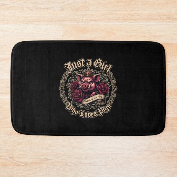 Item preview, Retro Gothic Pig Queen Crown Red Roses Floral Stamp designed and sold by troyjamess.