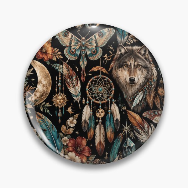 Item preview, Celestial Boho Tapestry – Wolves Moons & Wildflowers designed and sold by Kevin Shearer.