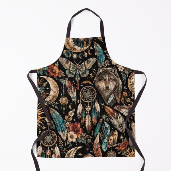 Item preview, Celestial Boho Tapestry – Wolves Moons & Wildflowers designed and sold by Kevin Shearer.