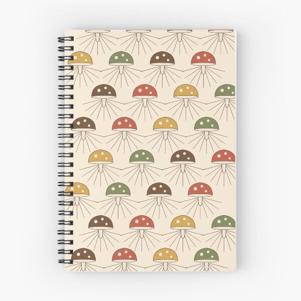 Item preview, Retro Space Age Mushroom Grid Mid Century Fungi Pattern designed and sold by KungPowUnicorn.