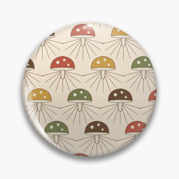 Item preview, Retro Space Age Mushroom Grid Mid Century Fungi Pattern designed and sold by KungPowUnicorn.