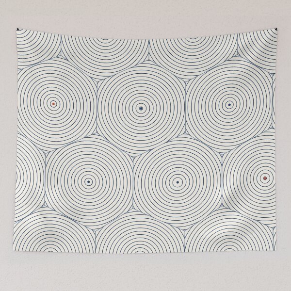 Item preview, Japanese Tide Pool Ripple Line Art Geometric Contour Grid Pattern designed and sold by KungPowUnicorn.