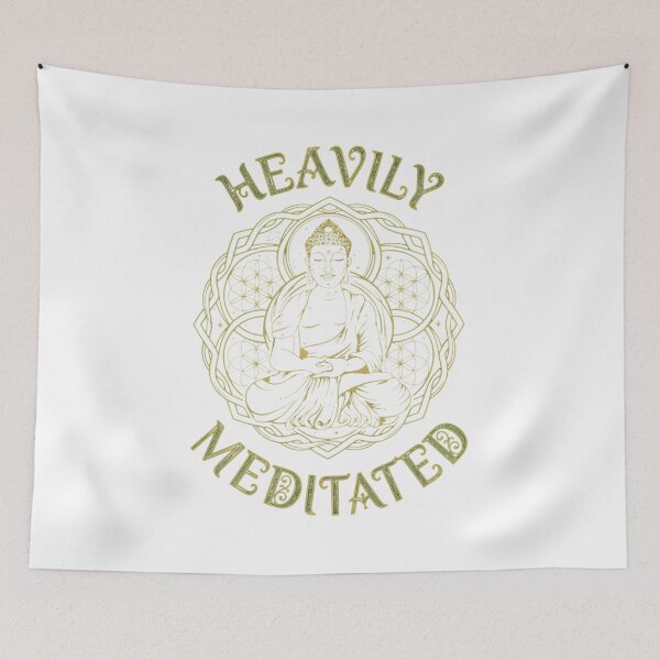 Item preview, Golden Line Art Meditating Buddha Mandala Sacred Geometry designed and sold by troyjamess.