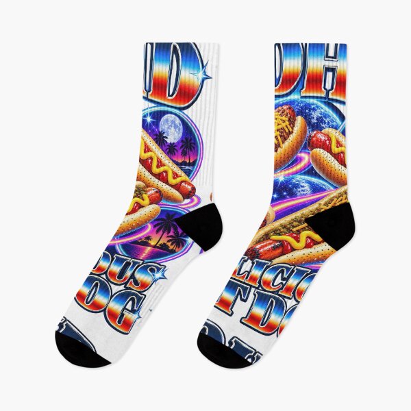 Item preview, ADHD A Delicious Hot Dog Retro Synthwave Funny Food Meme Design designed and sold by CaChimShop.