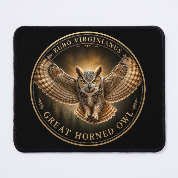Item preview, Great Horned Owl – Bubo virginianus – Premium Round Emblem designed and sold by The Digital Compass.