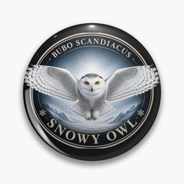 Item preview, Snowy Owl – Bubo scandiacus – Premium Round Emblem designed and sold by The Digital Compass.