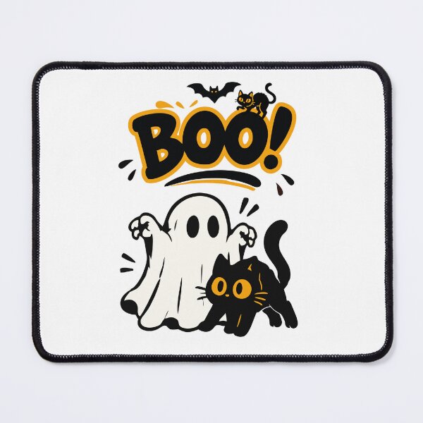 Item preview, Cute Boo Halloween Ghost With Black Cat designed and sold by mazyoy.