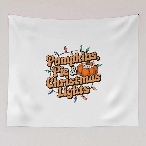 Item preview, Pumpkins, Pie & Christmas Lights – Hallothankmas Halloween Thanksgiving Christmas designed and sold by CuteDesignables.