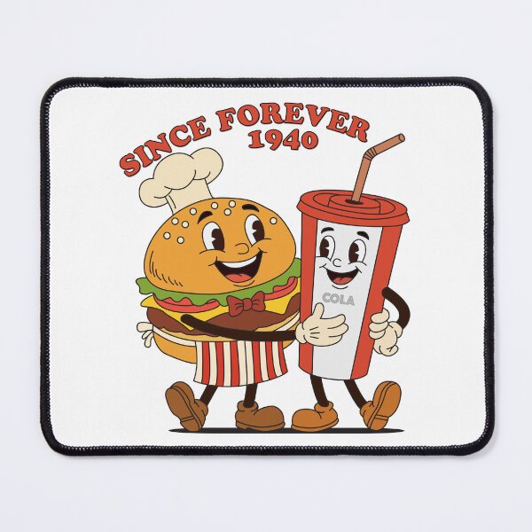 Item preview, Vintage Retro Hamburger Cola Mascot - Since Forever 1940 designed and sold by KozbiDesign.