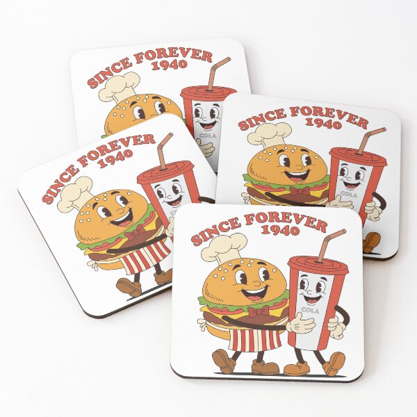 Item preview, Vintage Retro Hamburger Cola Mascot - Since Forever 1940 designed and sold by KozbiDesign.