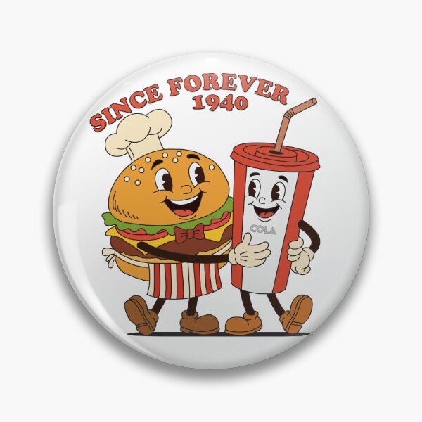 Item preview, Vintage Retro Hamburger Cola Mascot - Since Forever 1940 designed and sold by KozbiDesign.