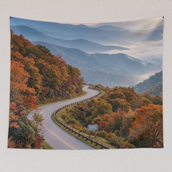 Item preview, Blue Ridge Parkway National Park Photo - Scenic Overlook - Autumn Mountain Sunset Photo designed and sold by CattlettArt.