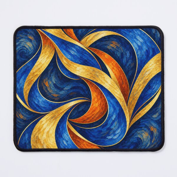 Item preview, Swirling Blue and Golden Ribbons designed and sold by Qenlo.