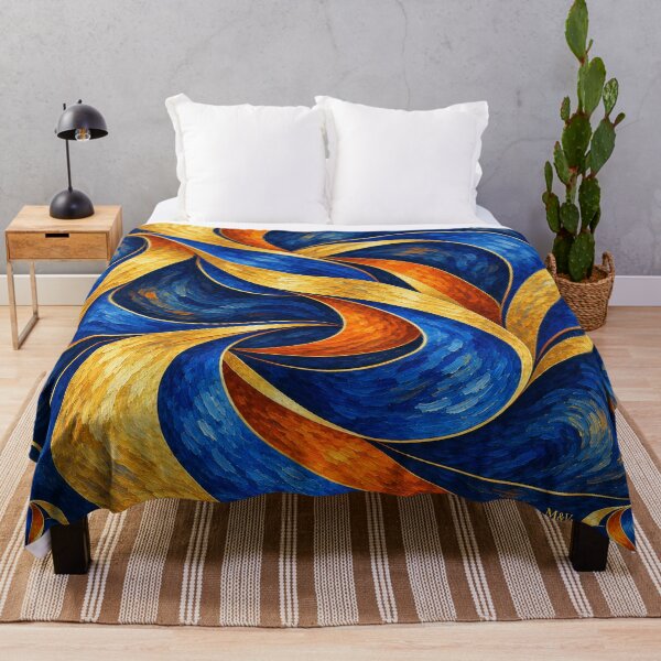 Item preview, Swirling Blue and Golden Ribbons designed and sold by Qenlo.