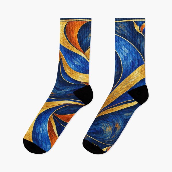 Item preview, Swirling Blue and Golden Ribbons designed and sold by Qenlo.