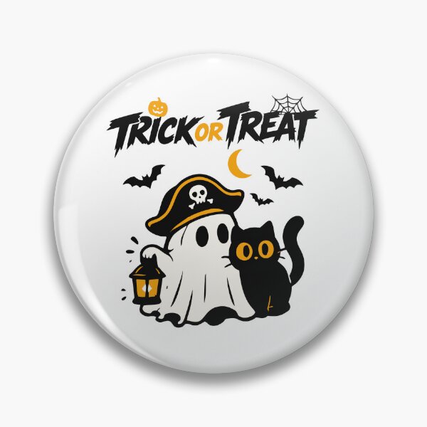 Item preview, Trick Or Treat Cute Ghost With Black Halloween Cat designed and sold by mazyoy.